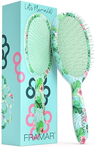 FRAMAR Wet Hair Brush for Curly Hair – Detangle Brush Hair, Womens Hair Brush Wet, Detangling Brush for Curly Hair, Green