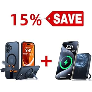 TORRAS Ostand 10,000mAh QI2 Magnetic Battery Pack with Stand & Magnetic Case — Buy Together to Save 15%