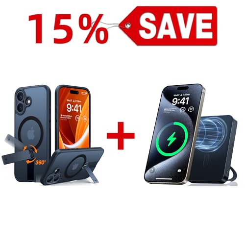 TORRAS Ostand 10,000mAh QI2 Magnetic Battery Pack with Stand & Magnetic Case — Buy Together to Save 15%