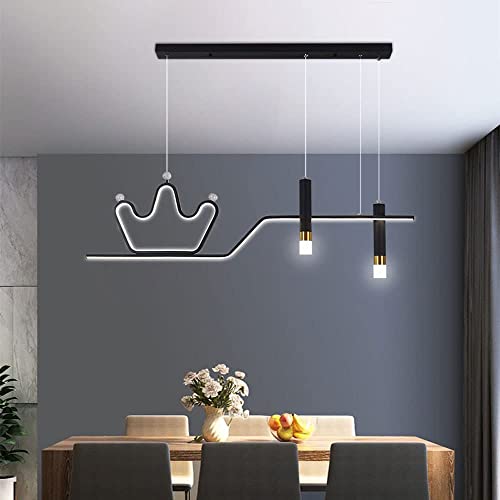 Chandelier long luxueux métal art suspension LED dimmable salon