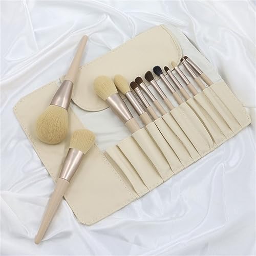 MADALIAN White 12 Jack Cosmetic Bag Makeup Brushes Complete Set Of Beauty Tools Foundation Brush Concealer Brush - Image 4