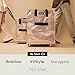 (Large, Rose Gold) Reusable Grocery Bag On Wheels, Shopping Trolley, Rolling Tote, Zipper Closure, Lightweight, Carries Up to 66 lb, Folds Flat, Unbreakable Handles