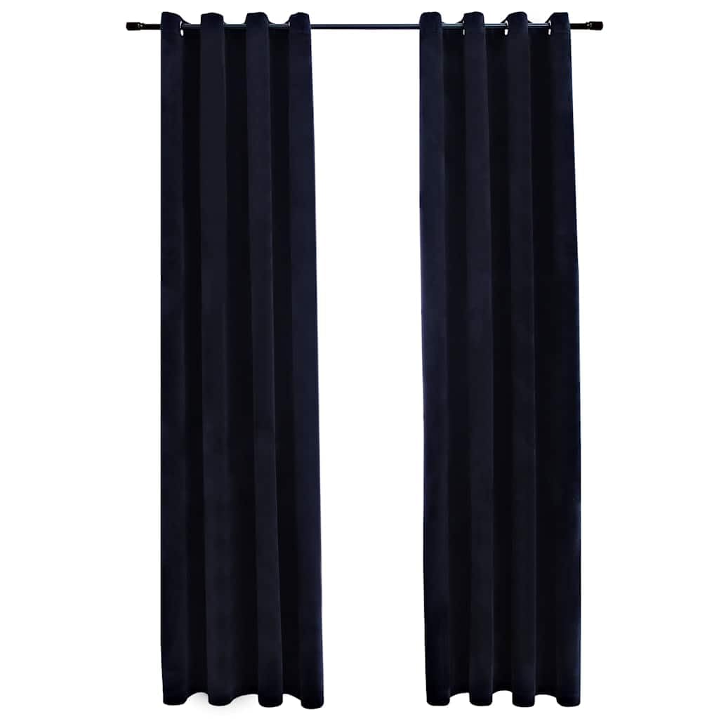 Tende Oscuranti Velluto Nero 140x175 cm, 2 Pezzi