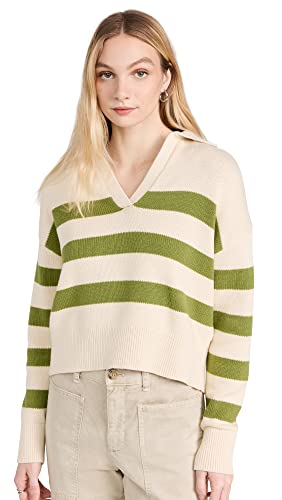 Image of Velvet Women's Lucie Cotton Cashmere Striped Polo Sweater