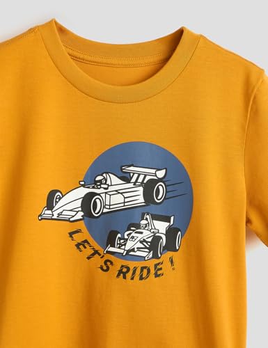 Image of Amazon Brand - Symbol Boys 100% Cotton Graphic Printed Half Sleeves T-Shirt | Age 6-14 Years