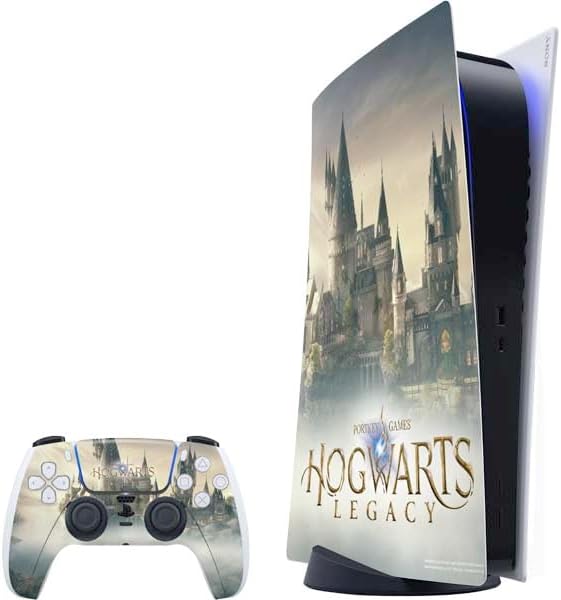 Skinit Decal Gaming Skin Compatible with PS5 Bundle - Officially Licensed Wizarding World Hogwarts Legacy Golden Snitch Design