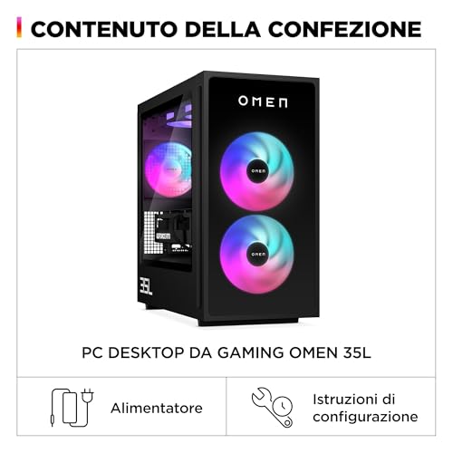 OMEN 35L GT16-1000sl, Desktop, AMD Ryzen 9 9950X, 32GB RAM, 1TB SSD, NVIDIA RTX 5070 12GB, Windows 11, Nero - Notebook - Immagine 11