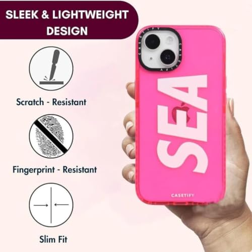Image of for iPhone 15 Plus SEA Case Transparent, Grip Case Silicon Slim Fit Shock-Absorbing TPU Bumper & Anti-Yellowing Clear Protective Back Cover for iPhone 15 Plus (Pink,01)