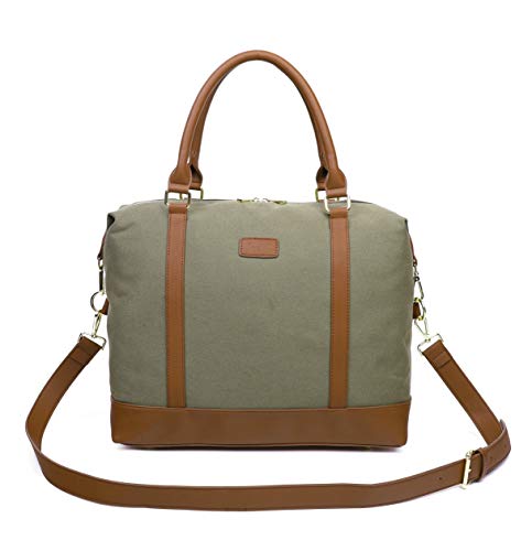 Ulgoo Carry On Duffel Tote Bag Travel Overnight Shoulder Bag In Trolley Handle (Army Green) #TOP1