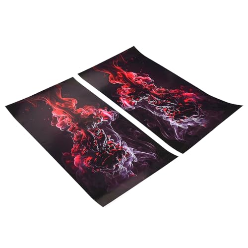 Image of Blueshyhall 2PCS Car B-Pillar Vinyl Decals, Red Smoke Personalized Vehicle Door Pillar Sticker, HD Printed PET Waterproof Sun Protection Scratch Cover