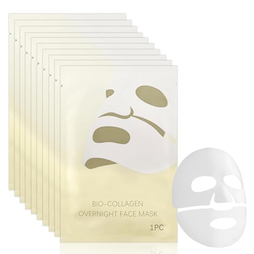 Luuma Kollagen Maske Original, Collagen Maske Overnight, Collagen Real Deep Mask, Hydrogel Gesichtsmaske-Anti-Aging, Hautstraffung, Glättet und Hydratisiert-für Alle Hauttypen (10 Stück)