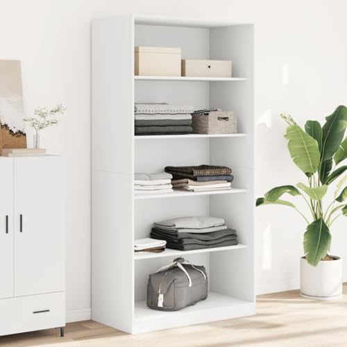 Genérico Armario de Madera contrachapada Blanco 100x50x200 cm,Mobiliario,Armarios y Almacenamiento,Armarios roperos,3307729