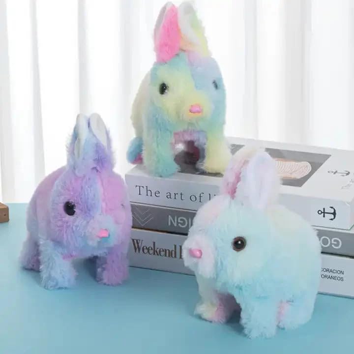 Image of Hopping Walking Bunny Toy with Sounds, Jumping Rabbit Wiggling Ears, Twitching Mouth and Nose, Educational Interactive Bunny Toy for Baby Kids