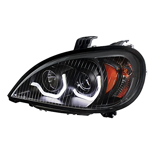 United Pacific 31254 Blackout Projection Headlight w/LED Position Light for 2001-2020 Freightliner Columbia Easy Plug-In Design Driver ONE Unit