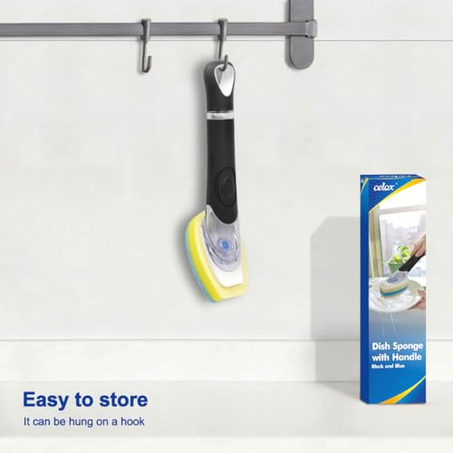 Image of CELOX Dish Sponge with Handle for Pot Pan Sink Cleaning, Soap Dispensing Dish Sponge