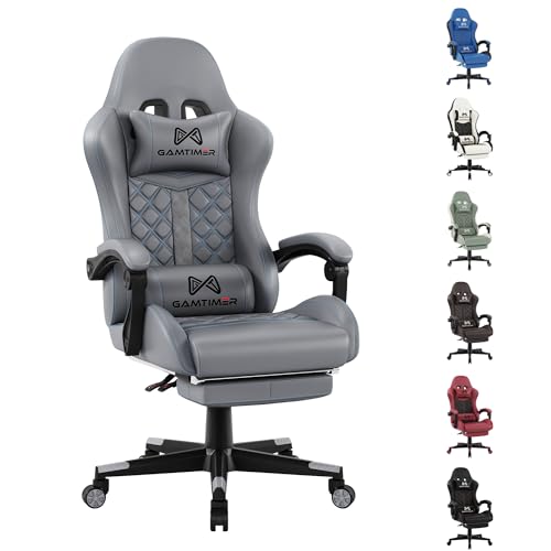 Sedia da Gaming, Sedia da Ufficio Ergonomica, Poltrona Gaming con poggiapiedi, PC Sedie Gaming in pelle PU traspirante,...