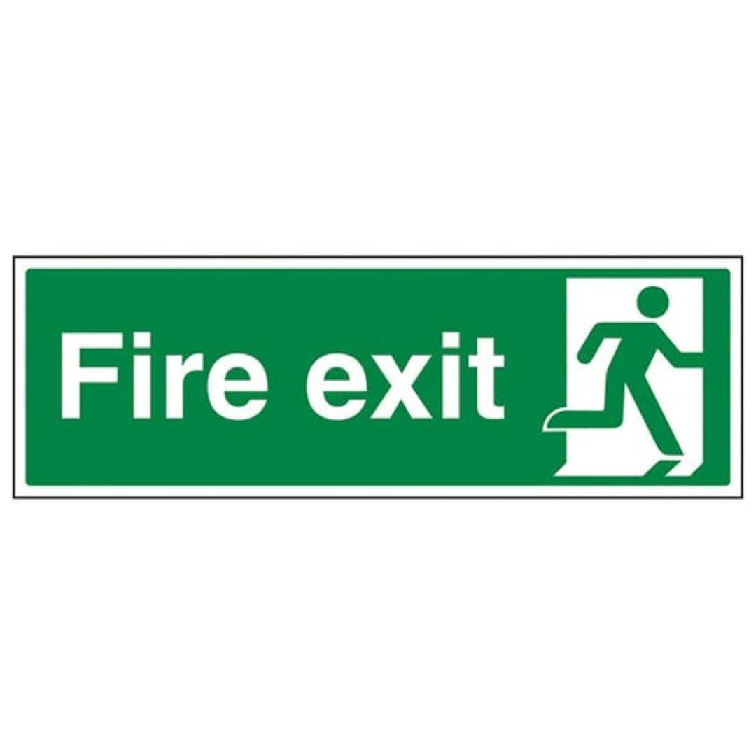 Fire Exit - Final Fire Exit Man Right - 450 X 150mm, Multi, 450x150mm