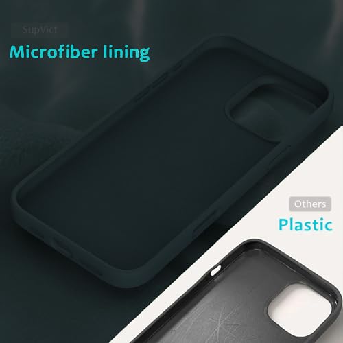 Image of FIRST MART Silicone Back Case for iPhone 16 Pro, Soft-Touch Phone Back Cover for Apple iPhone 16 Pro - DarkGreen