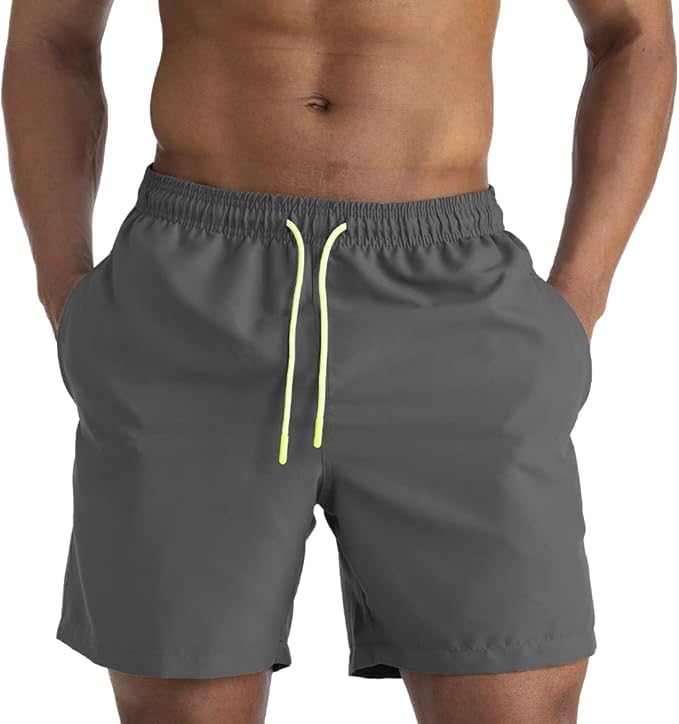 Men's Swim Trunks Quick Dry Swimwear Mens Beach Board Shorts Bathing Suits Swimming Shorts with Mesh Lining Navy