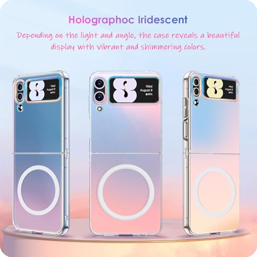 Coque Samsung Galaxy S25 compatible Magsafe au design irisé et reflets arc-en-ciel - 5
