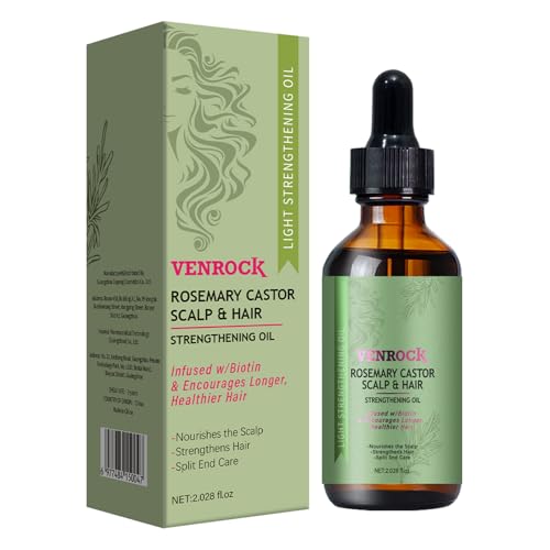 Venrock Rosemary Castor Hair Oil - Biotin Infused Scalp & Hair St...