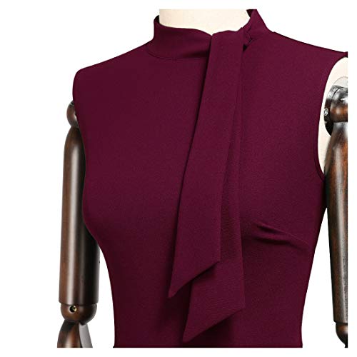 Image of Miusol Women's Retro 1950s Style Half Collar Ruffle Cocktail Pencil Dress