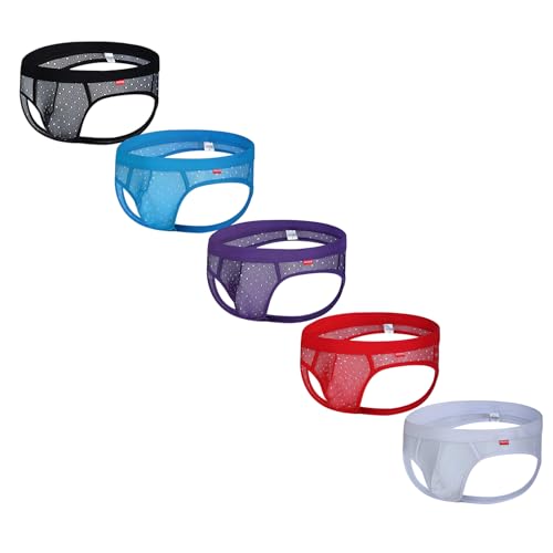 Men's Jockstrap Athletic Supporters Underwear Sexy Mesh See-Through Low Rise Performance Jock Strap