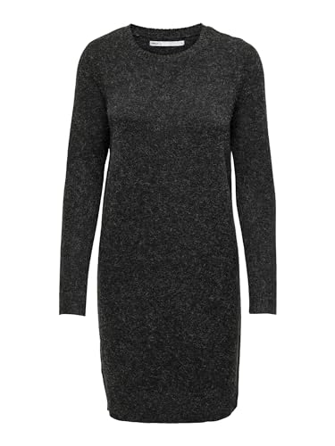 ONLY Damen Onlrica Life L/S O-neck Dress Knt Noos Kleid mini, Schwarz, M EU