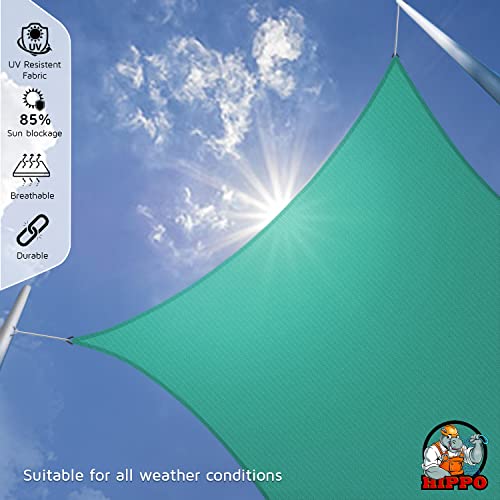 Image of HIPPO Triangle Shade Sail Affordable & Premium 150 GSM Sun Shade UV Block for Outdoor Car Parking Garden (Green, 10FTX10FTX10FT)