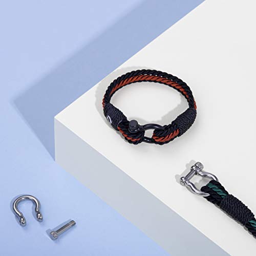 Survival Bracelet For Men | Handmade Paracord Accesorry | Classic Rope Gift | Sailing Bracelet | Decorative Rope |Red Color B-2-7.5 #TOP2