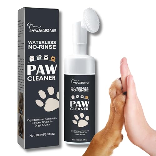 Easytech Detergente per zampe cane, cuscinetti per cani, spazzola con schiuma a secco, non necessita di acqua o risciacquo, rimuove sporco e batteri, ecologico, pulisce le zampe del cane