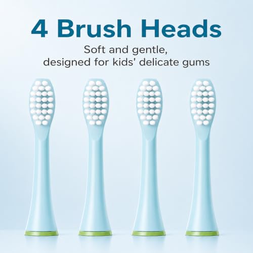 Image of Sonic Electric Toothbrush for Kids with 6 Modes, 4 Brush Heads & Rechargeable Battery, Ultra Soft Nylon Bristles, IPX7 Waterproof, Electric Power Tooth brush (Blue)
