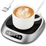 Coffee Mug Warmer, USB Cup Warmer for Desk with 3-Temp Touch Control, 10W Fast Heating Pad for Coffee Tea Milk, 8H Auto-Off, Fits Mugs & Milk Cartons (Gray)