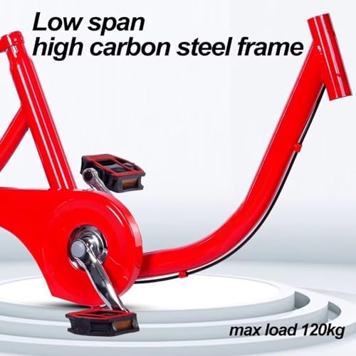 Lastendreirad mit Gemüsekorb, Aufsitz-Rikscha-Dreirad mit Pedalen, höhenverstellbarem Sattel und Lenker, Cruiser-Dreirad zum Einkaufen, 3-Rad-Fahrrad – Bild 4