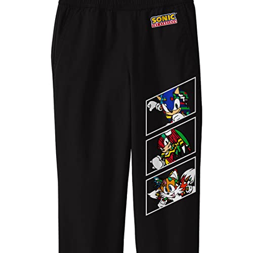 Sonic The Hedgehog Boxed-in Sonic Knuckles Tails Boy's Black Sweatpants2