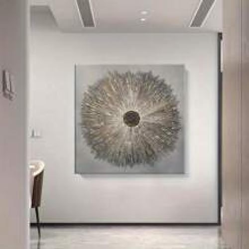 Impression sur toile texture métallique dorée cadre interne 65x65cm