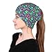 Fashion Beanie Hats for Girls Boys, Cool Alien Tie Dye Hedging Head Hat Skull Hat for Cycling Party, Stretch Sleep Cap Windproof Dancer Cap