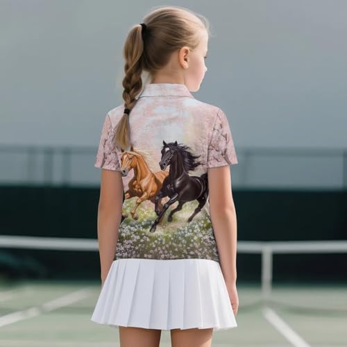 Girls Zipper Short Sleeve Collared Golf Shirt 5-12Y Kids Summer Casual Soft School Tennis Athletic Sport Tops2