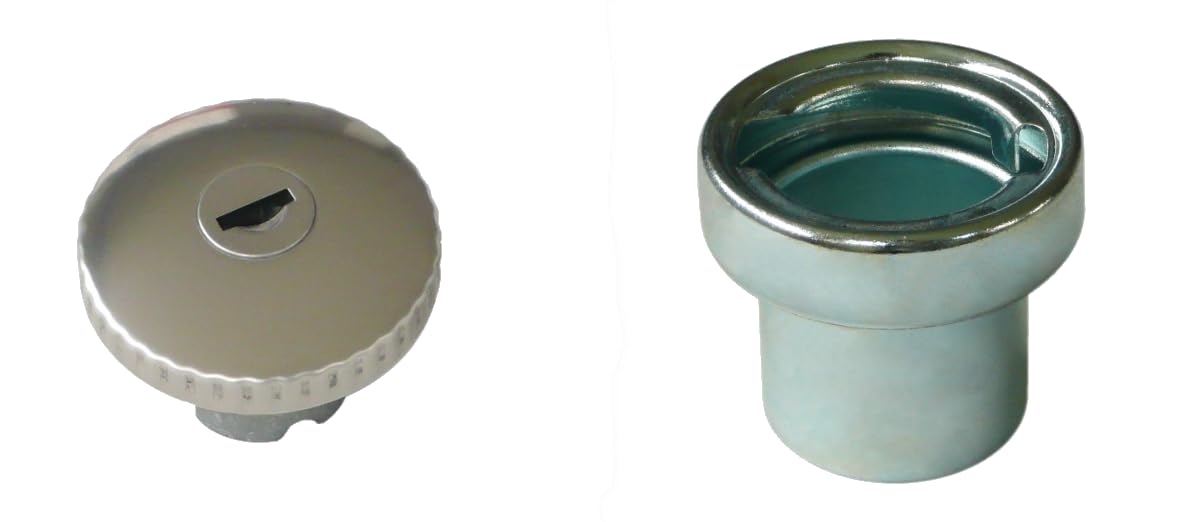 TAPPO con chiave per PIAGGIO CIAO, MOTO d'epoca e custom (Acciaio) + BOCCHETTONE per serbatoio