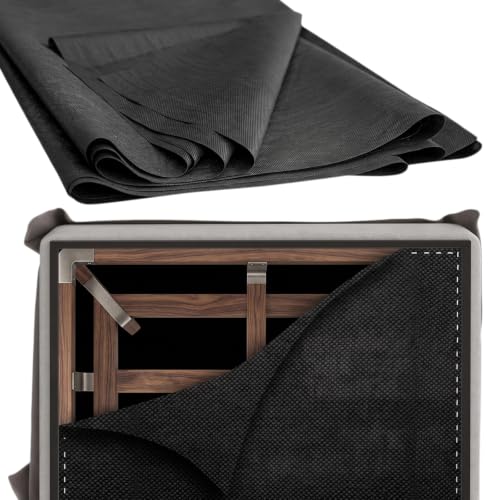 DrWeave 63" Black Non-Woven Dust Cover Fabric 80gsm - 2 Yard Roll for Furniture Upholstery & Sofa Bottom Lining