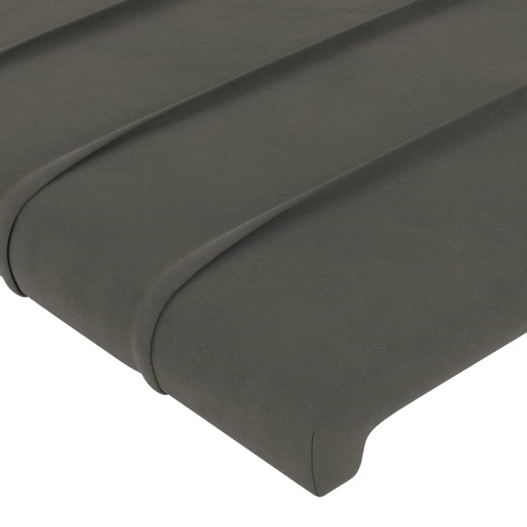 Tête de Lit Velours Excellent Soutien du Dos Meuble de Chambre à Coucher Décoration Intérieure Design Moderne et Élégant Gris Foncé 90x5x78/88 cm