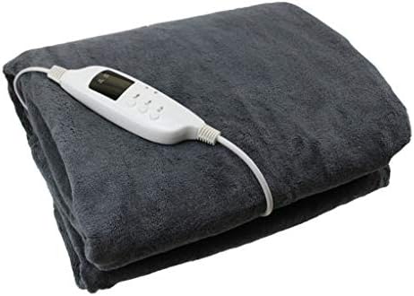 Guaranteed4Less Electric Heated Blanket Throw Over Soft Fleece Washable Polyester Warm Mattress (Grey)