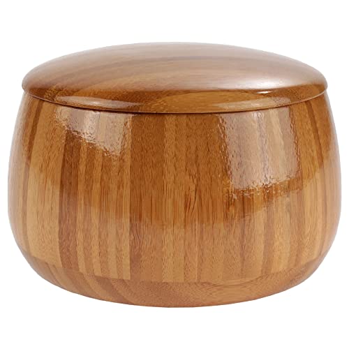 Bamboo Salt Cellar Container Bowl with Lid - Jar for Food Storage - 10 Bowls