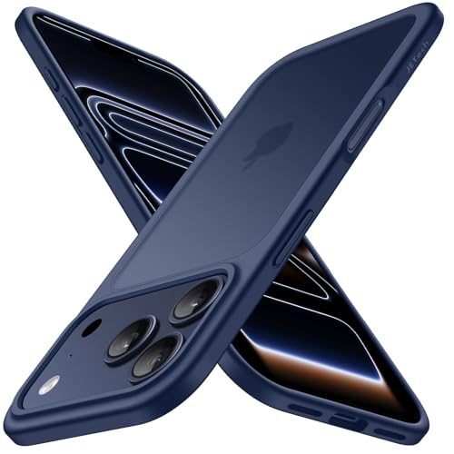 JETech Matte Case for iPhone 17 Pro Max 6.9-Inch, Shockproof Military Grade Drop Protection, Frosted Translucent Back Minimalist Phone Cover, Anti-Fingerprint (Dark Blue)