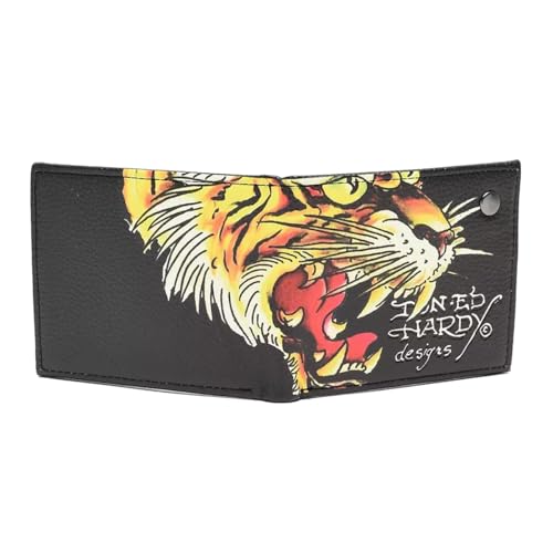 ED HARDY Tiger Print Logo Bifold Wallet (Black)2