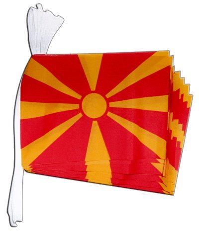 Guirlande drapeau Macédoine Digni de 5,9 m pour décorer facilement sans outils