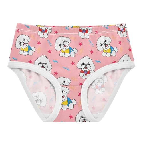Joisal Toddler Underwear Floral 2t Cotton Girl Panties Cute Designer Briefs Kids Undies Cute Cartoon Dogs Pink