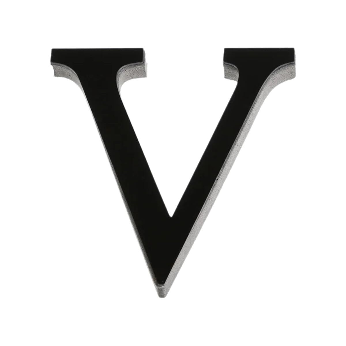 Calcomanías de pared acrílicas autoadhesivas con letras del alfabeto, 30 cm, 3D, efecto espejo, para decoración del hogar (negro, V)