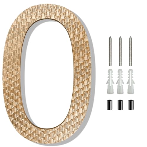 8/10 Inch Floating House Numbers Modern ABS Door Number Gold Mailbox Address Sign with Screws, for Apartment Wall Decor Plaque Garden Street Yard Hotel Home Room Office Cafe(0,8In)