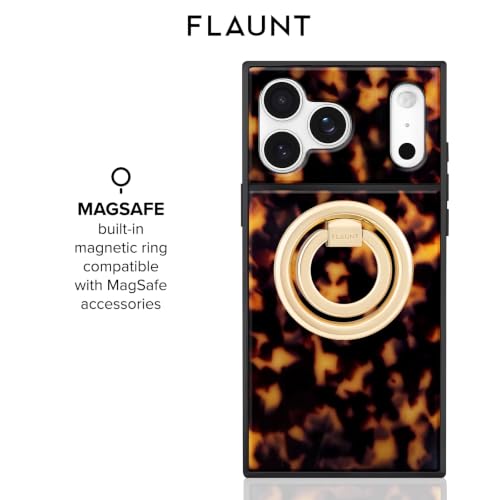 FLAUNT Official Square iPhone 18 Pro Case -Tortoise Shell w/Black Sides - image 5